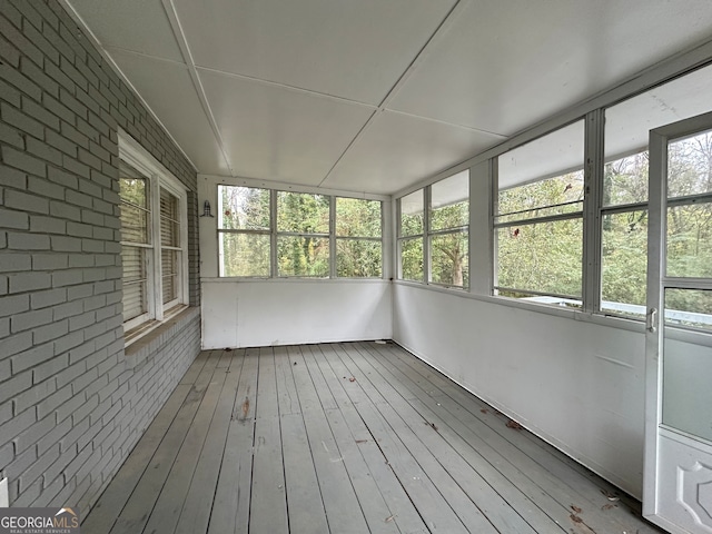 view of unfurnished sunroom