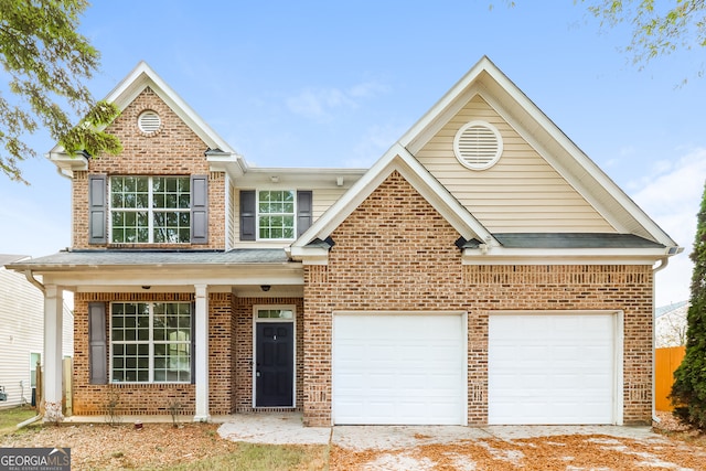 front of property featuring a garage