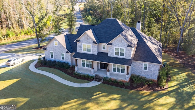 view of front of house with a front yard