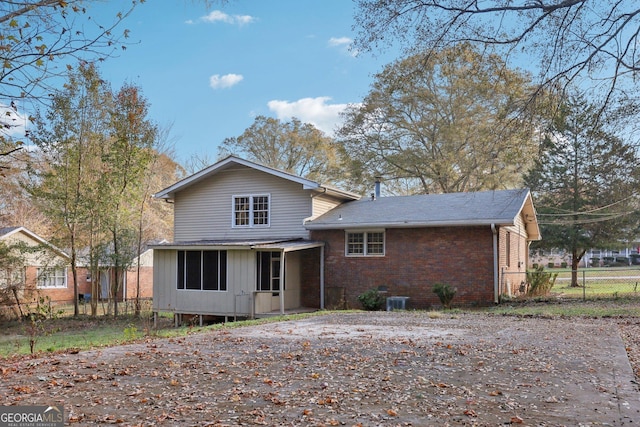 view of front of house with cooling unit