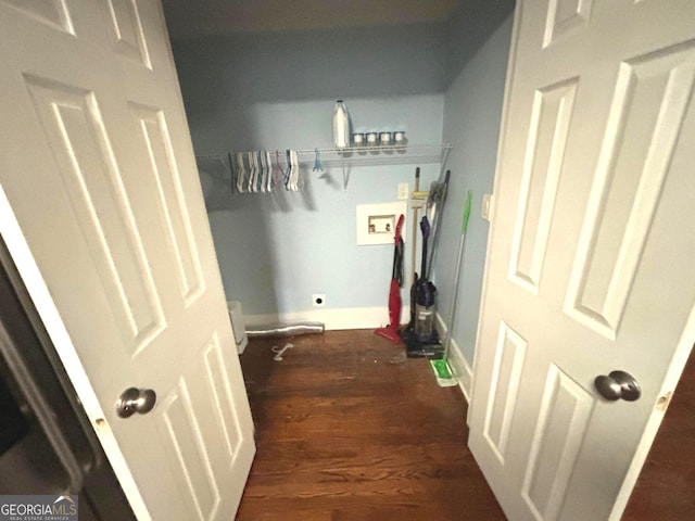 hall featuring dark hardwood / wood-style flooring