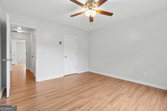 2357 Bayrose Cir Unit 57B, Atlanta, GA 30344 - unfurnished room featuring ceiling fan and light hardwood / wood-style flooring