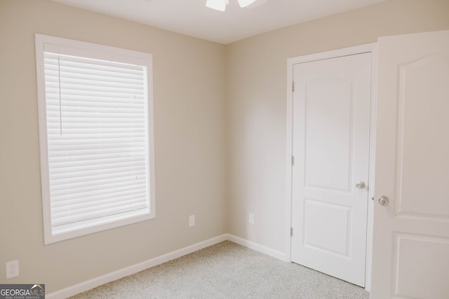 view of carpeted spare room