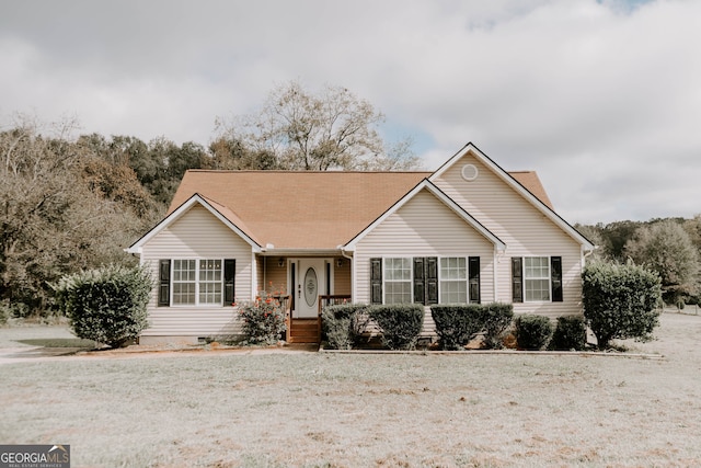 view of single story home