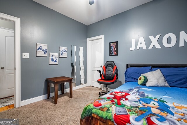 bedroom featuring carpet floors