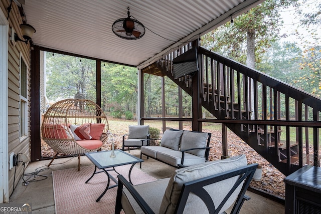 view of patio / terrace featuring outdoor lounge area and ceiling fan