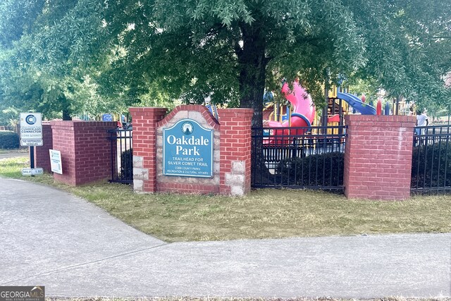 view of community sign