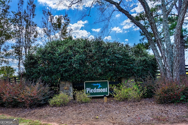 view of community sign