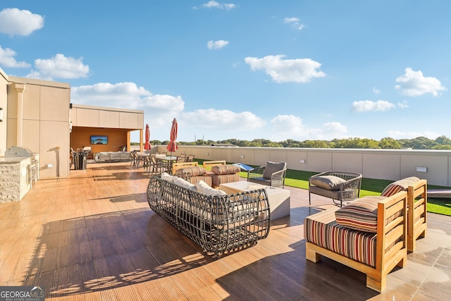 view of patio / terrace with an outdoor living space