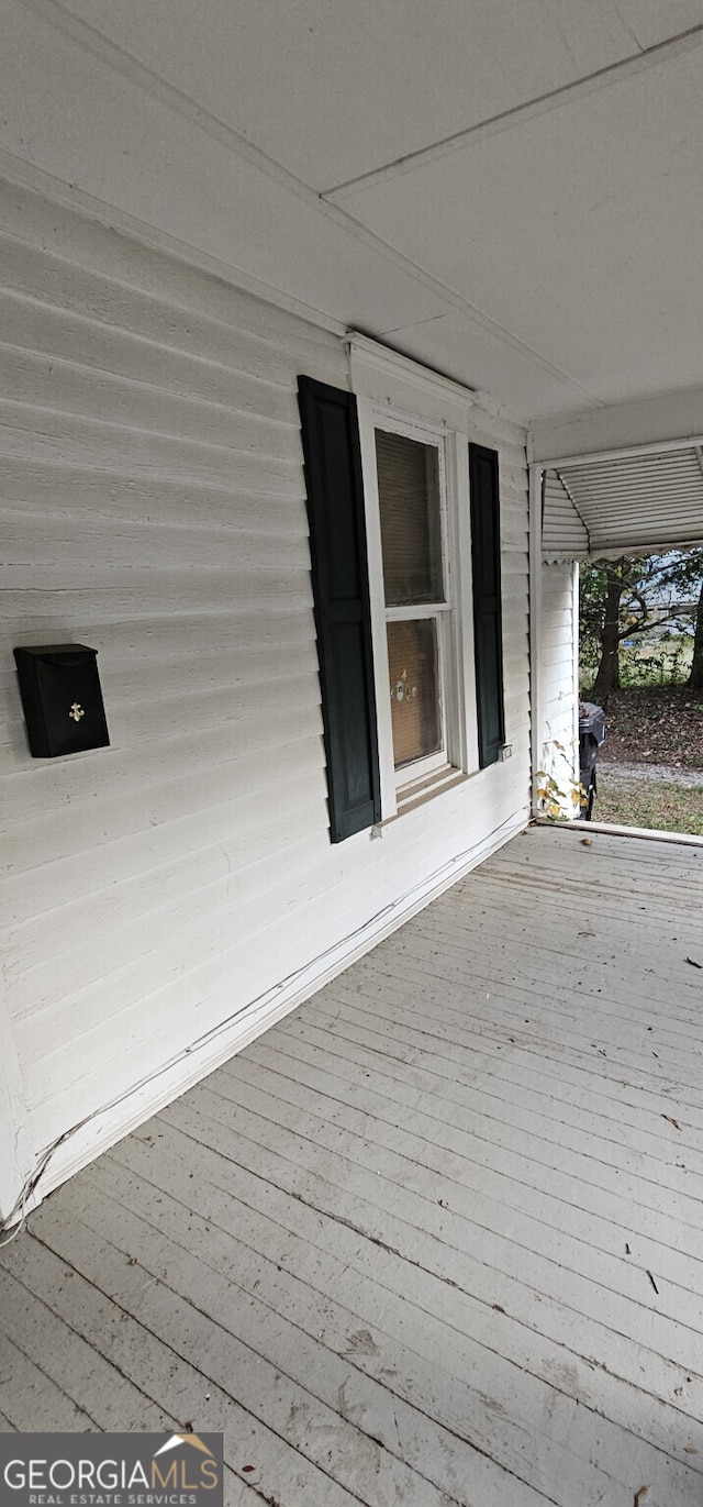 deck featuring a porch