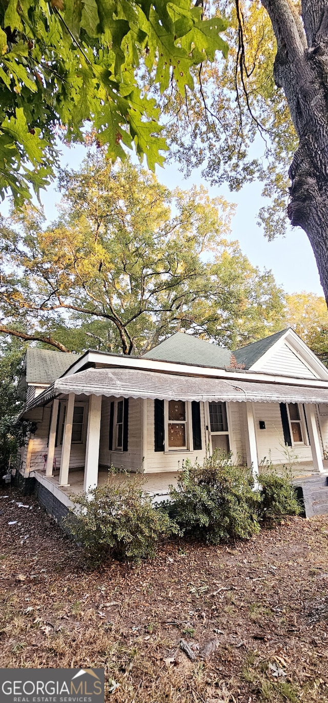 exterior space with covered porch