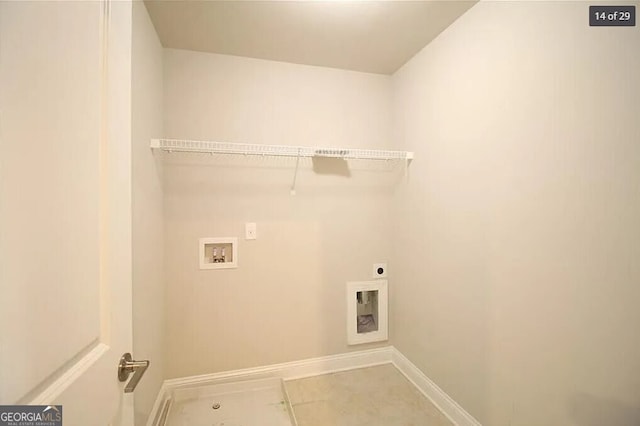 laundry room with washer hookup and electric dryer hookup