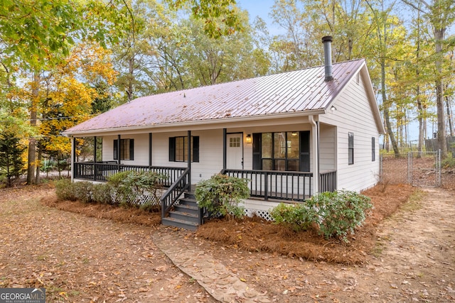 view of front of home featuring covered porch