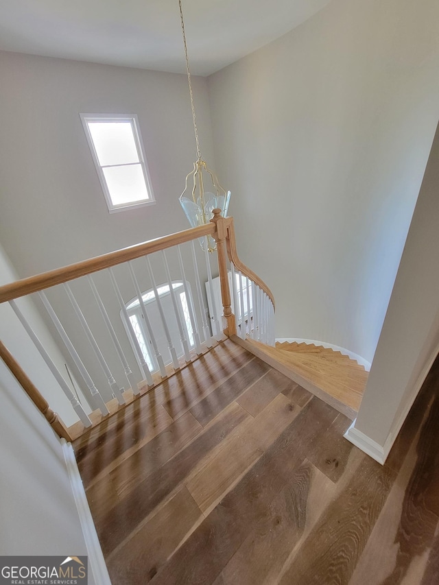 275 Allie Dr, Mcdonough, GA 30252 - staircase featuring wood finished floors and baseboards