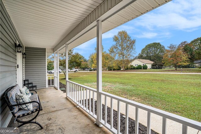 view of patio with a porch