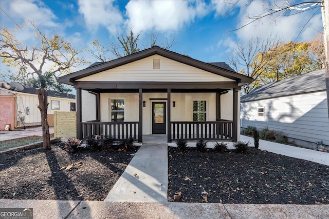 bungalow featuring a porch