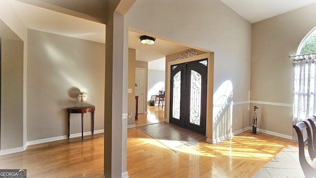 entrance foyer featuring light hardwood / wood-style floors