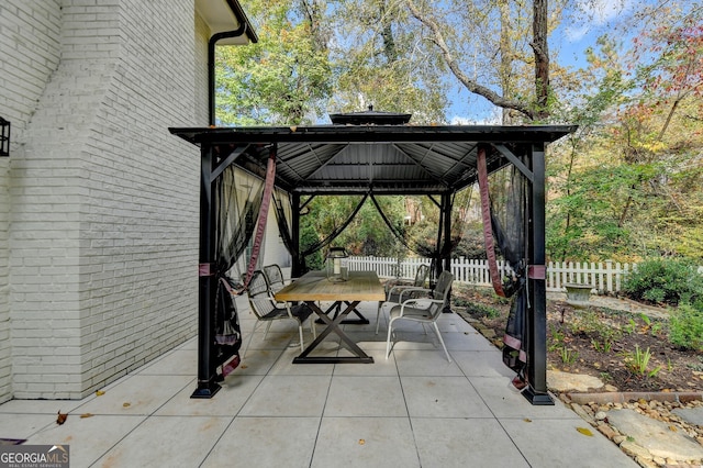 view of patio with a gazebo