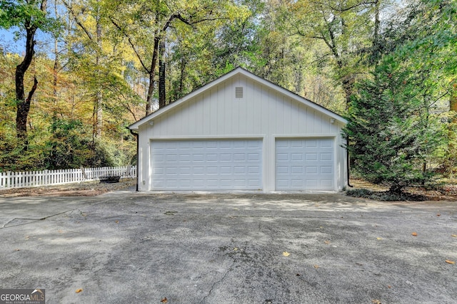 view of garage