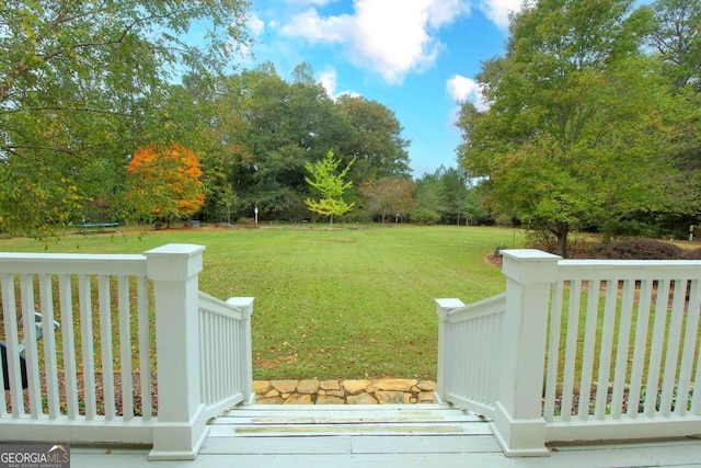 view of yard featuring a trampoline