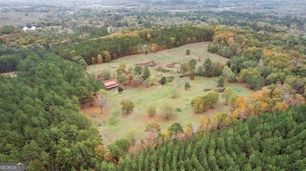 287 Branch Rd, Cedartown, GA 30125 - aerial view of property and surrounding area featuring a heavily wooded area