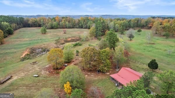 aerial view featuring a rural view