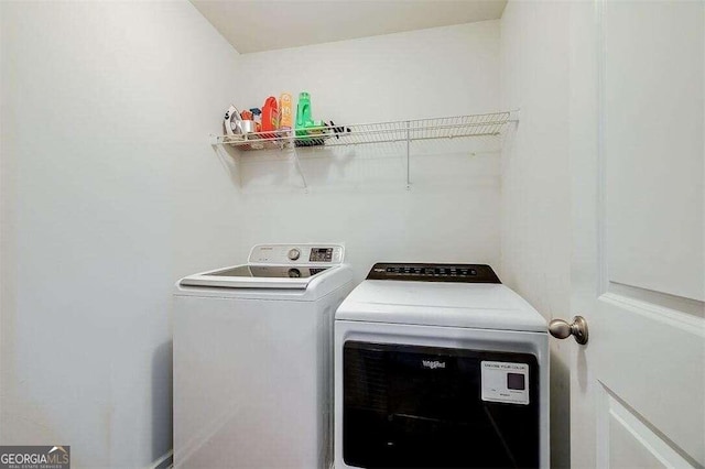 laundry area featuring washer and dryer