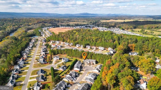 bird's eye view featuring a mountain view