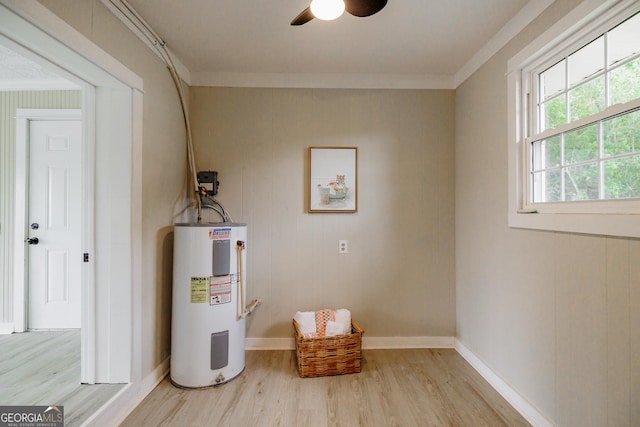 utility room with water heater