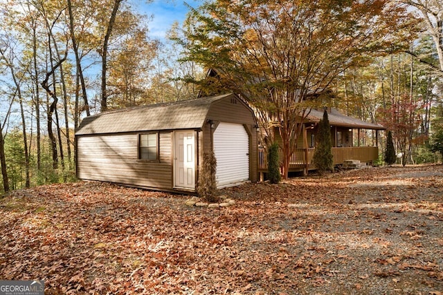 view of outdoor structure featuring a garage