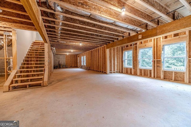 misc room with concrete flooring