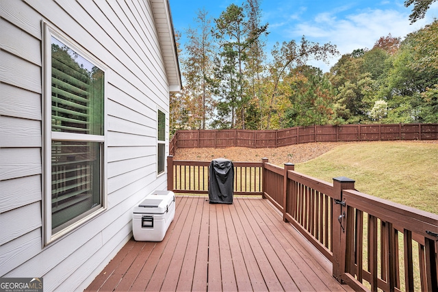 deck with a lawn