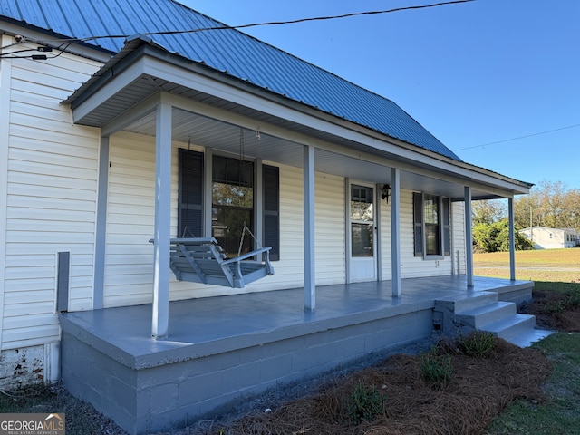 exterior space with a porch