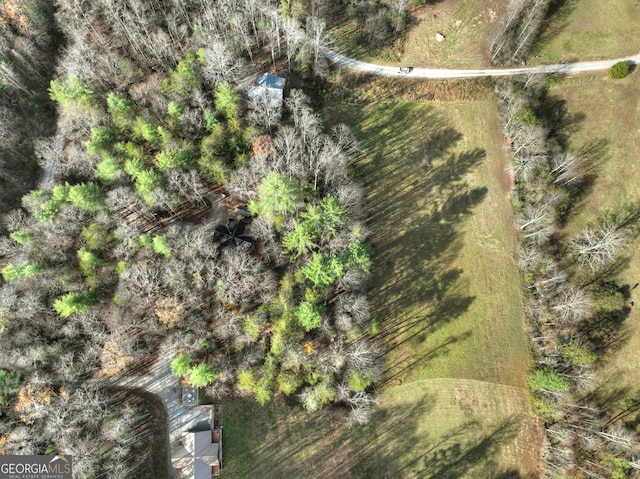 bird's eye view with a rural view