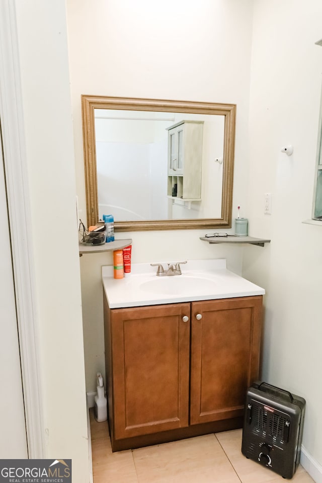 bathroom featuring vanity and tile patterned floors