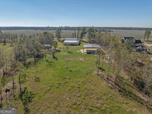 drone / aerial view featuring a rural view