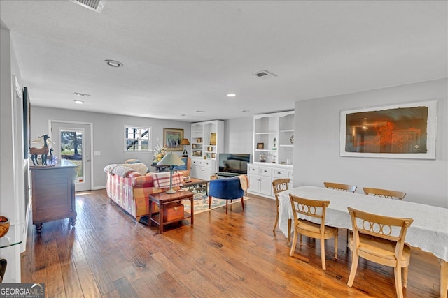 living room with hardwood / wood-style flooring