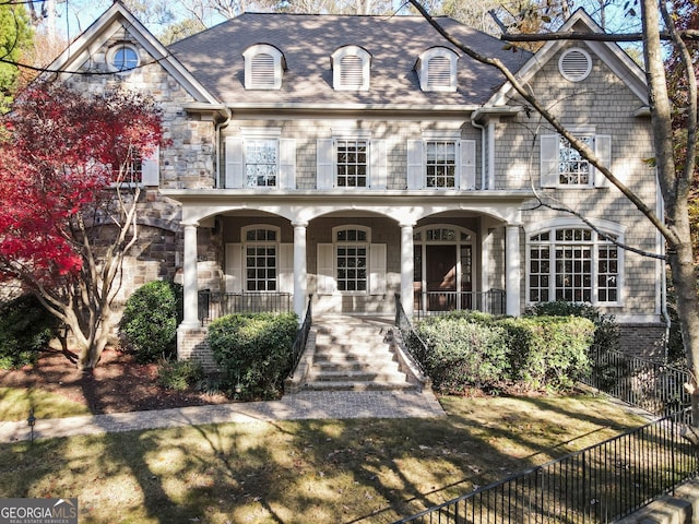 view of front of home featuring covered porch