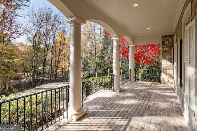 view of patio featuring covered porch