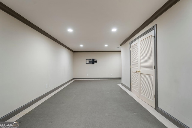 spare room with ornamental molding