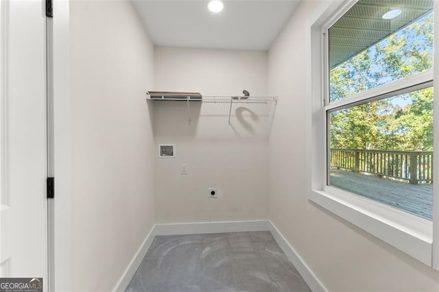 washroom featuring hookup for a washing machine and hookup for an electric dryer