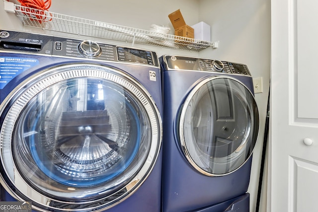 laundry area featuring washer and dryer