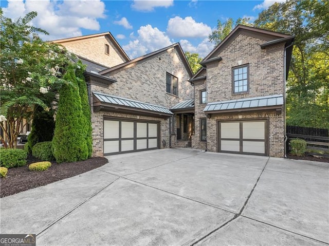 view of front facade with a garage