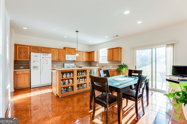 view of tiled dining room