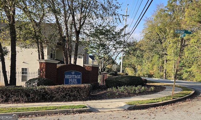 view of community sign