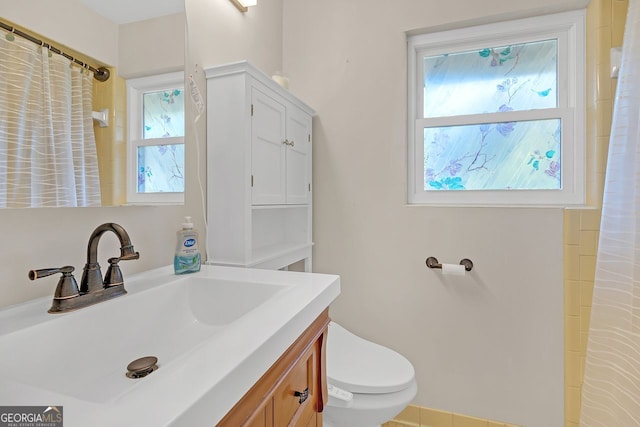 bathroom with vanity and toilet