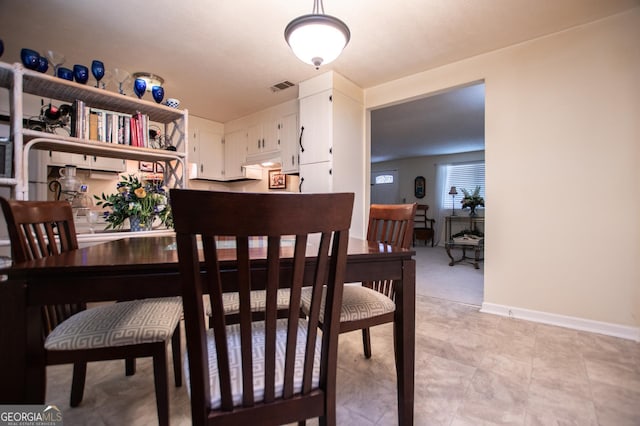 view of dining space