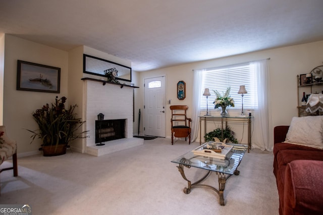 living room featuring carpet flooring