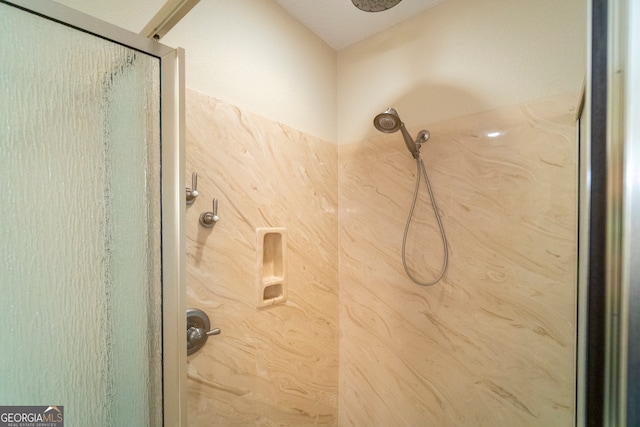 bathroom featuring walk in shower