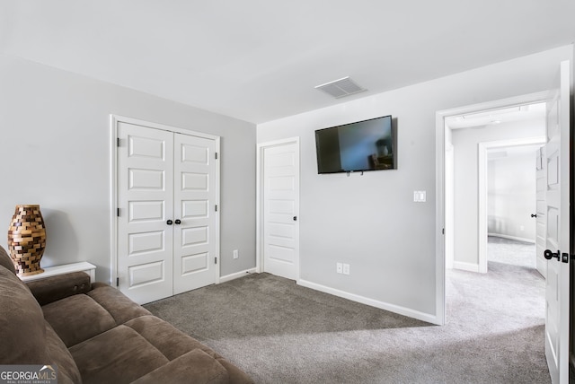 living room featuring carpet flooring